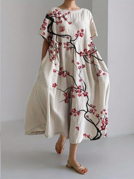 Lavinque Dress Fleur de cerisier / S Robe Longue Bohème | Élégance Florale | Légèreté &  Confort
