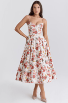 Lavinque Dress Fleurs / XS Robe Évasée | Satin | Élégance et Raffinement