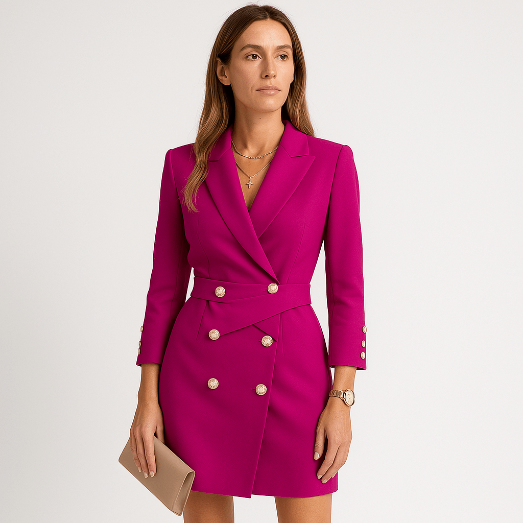 Lavinque Dress Fuchsia / S Robe Blazer Fuchsia | Coupe Tailleur | Élégance Audacieuse & Structurée