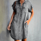 Lavinque Dress Gris / S Robe Chemise en Jean | Décontractée et Tendance | Coupe Ample