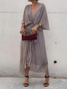 Lavinque Dress Gris / S Robe Longue Bohème | Élégance Flottante | Tissu Léger & Fluide