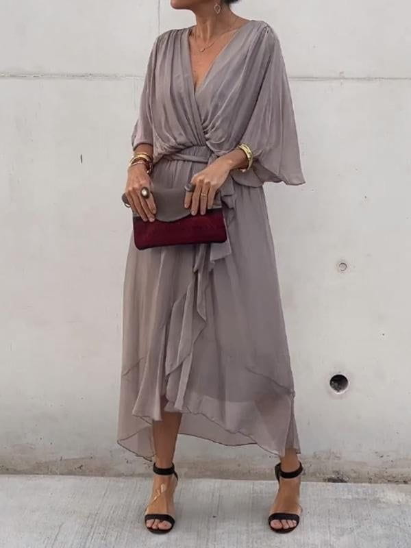 Lavinque Dress Gris / S Robe Longue Bohème | Élégance Flottante | Tissu Léger & Fluide