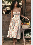 Lavinque Dress Imprimé / S Robe Bustier Évasée | Élégance Vintage | Structurée et Féminine