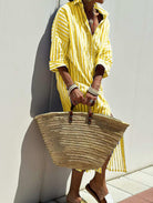 Lavinque Dress Jaune / S Robe Chemise Longue | Lin Rose | Légère et Décontractée