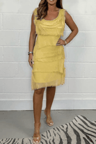 Lavinque Dress Jaune / S Robe Frangée Femme | Élégance | Tendance et Chic