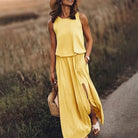 Lavinque Dress Jaune / S Robe Longue Fendue | Noire | Fluide et Décontractée