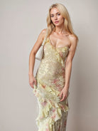 Lavinque Dress Jaune / S Robe Longue Fleurie | Volants | Élégante et Féminine