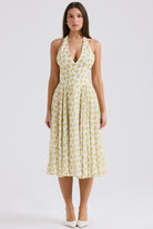 Lavinque Dress Jaune / XS Robe Dos Nu à Fleurs | Jaune Pastel | Fraîche et Vintage