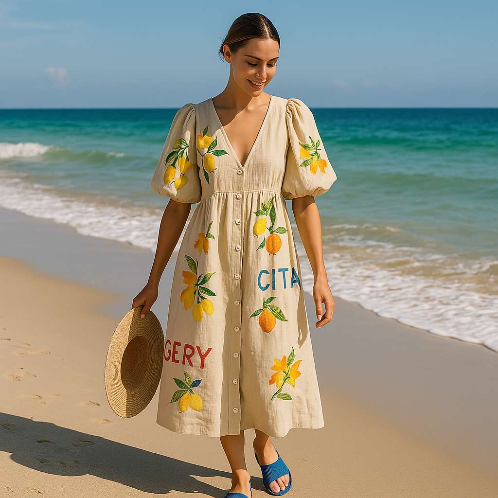 Lavinque Dress Jaune / XS Robe Longue Bohème | Lin et Coton | Fluide et Colorée