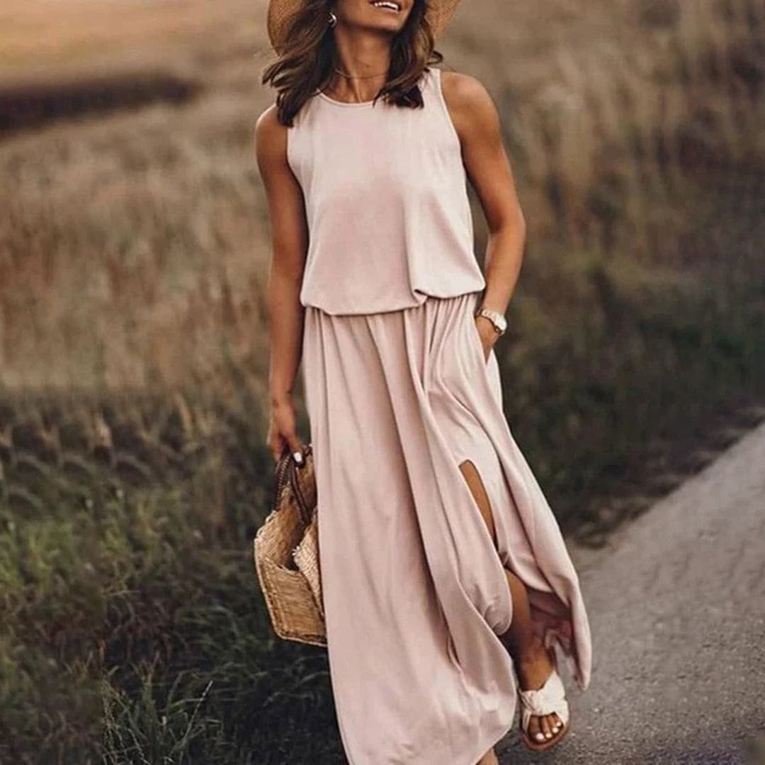 Lavinque Dress Kaki / S Robe Longue Fendue | Noire | Fluide et Décontractée