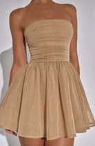 Lavinque Dress L'or / S Robe de Soirée Femme | Bustier & Paillettes | Élégance et Glamour