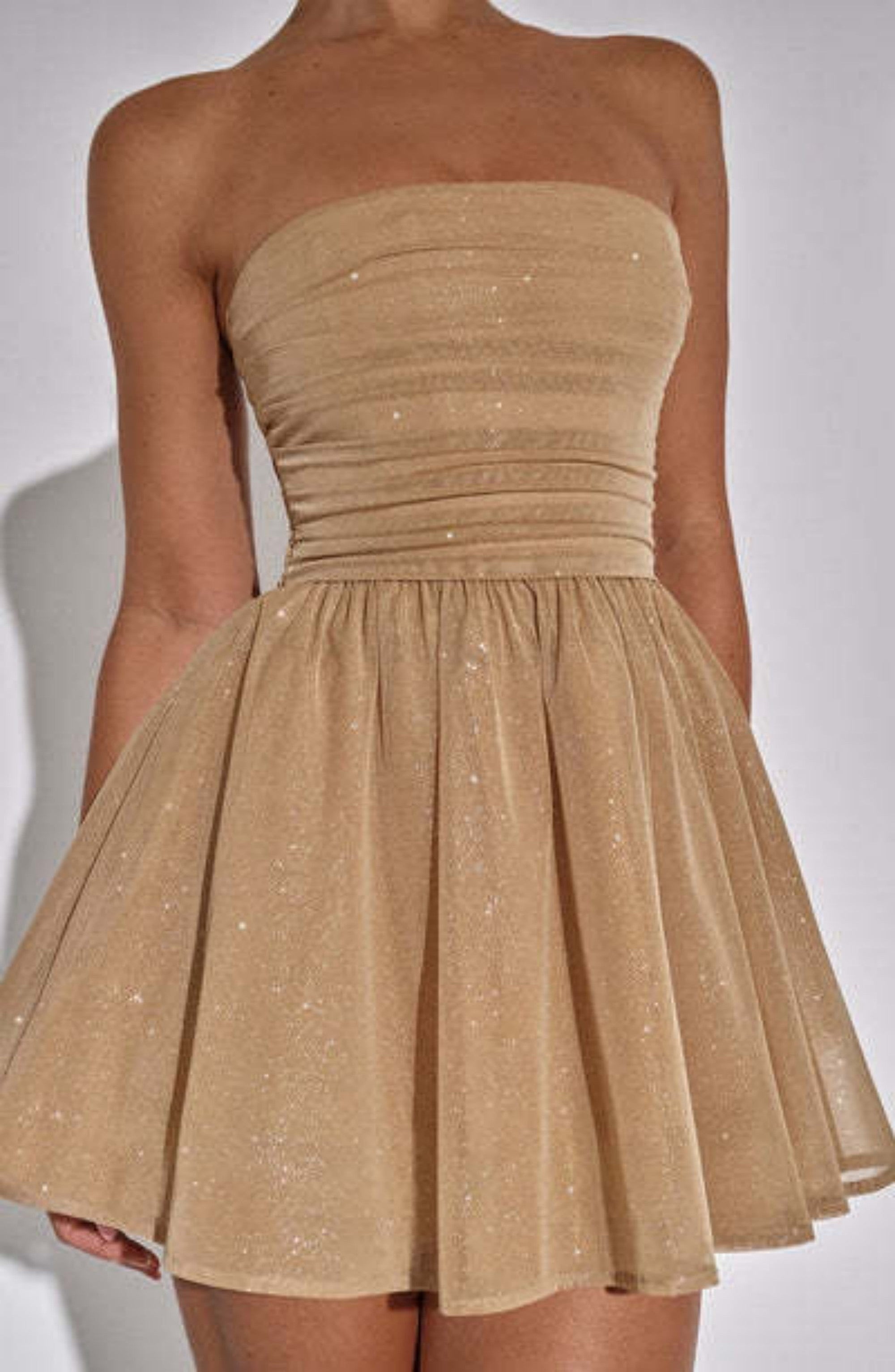 Lavinque Dress L'or / S Robe de Soirée Femme | Bustier & Paillettes | Élégance et Glamour