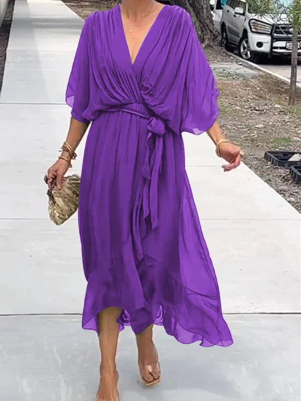 Lavinque Dress Lilas / S Robe Longue Bohème | Élégance Flottante | Tissu Léger & Fluide