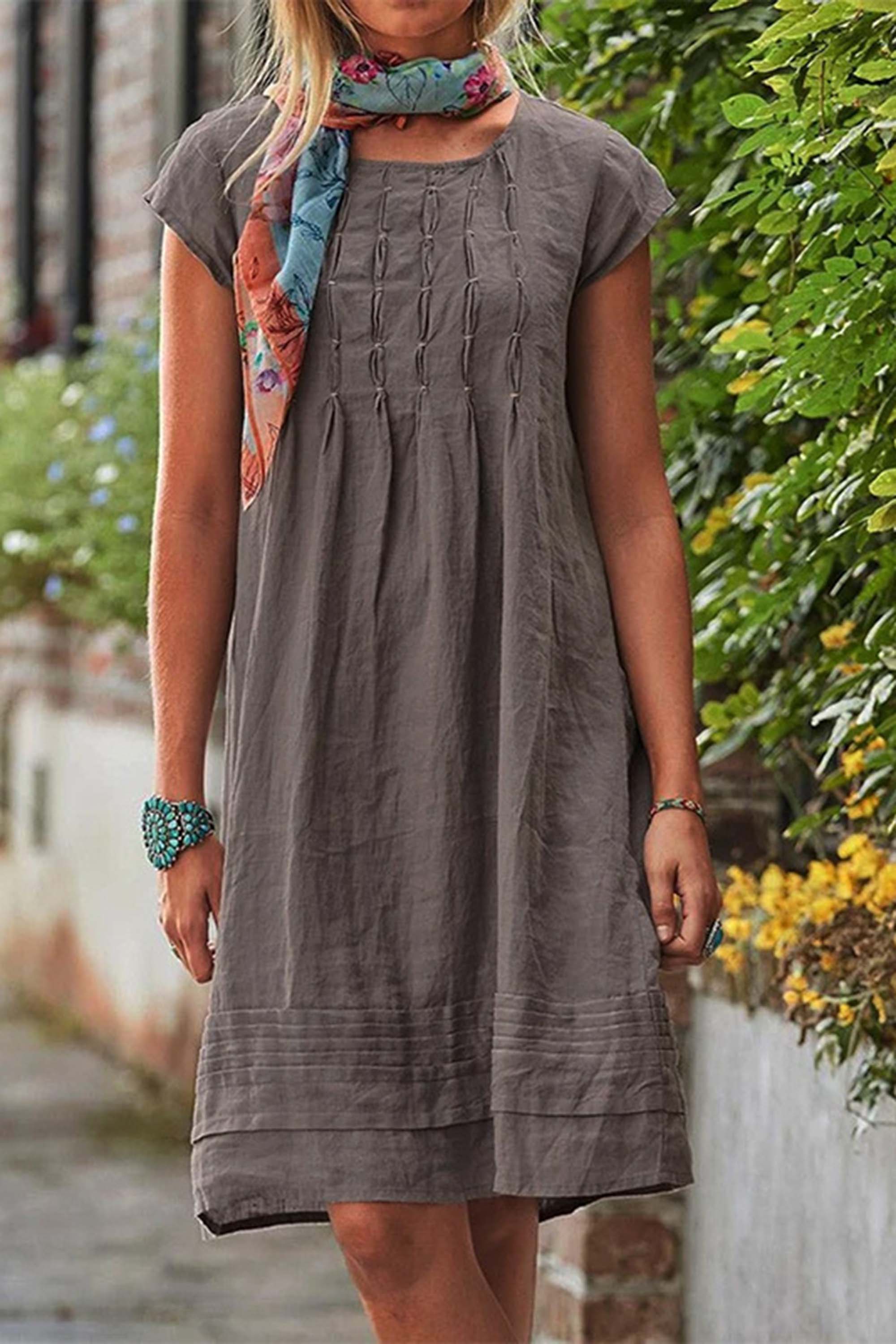 Lavinque Dress Marron / S Robe Bohème en Coton | Légèreté &  Élégance Décontractée | Idéale pour l’Été