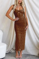 Lavinque Dress Marron / S Robe Midi Sexy | Élégance & Transparence | Coupe Ajustée