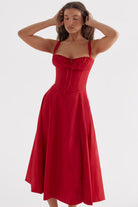 Lavinque Dress Merlot / XS Robe Fleurie à Bretelles | Corsetée | Romantique et Légère