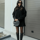 Lavinque Dress Noir / S Ensemble Pull Oversize et Jupe | Élégance Décontractée | Confort et Style