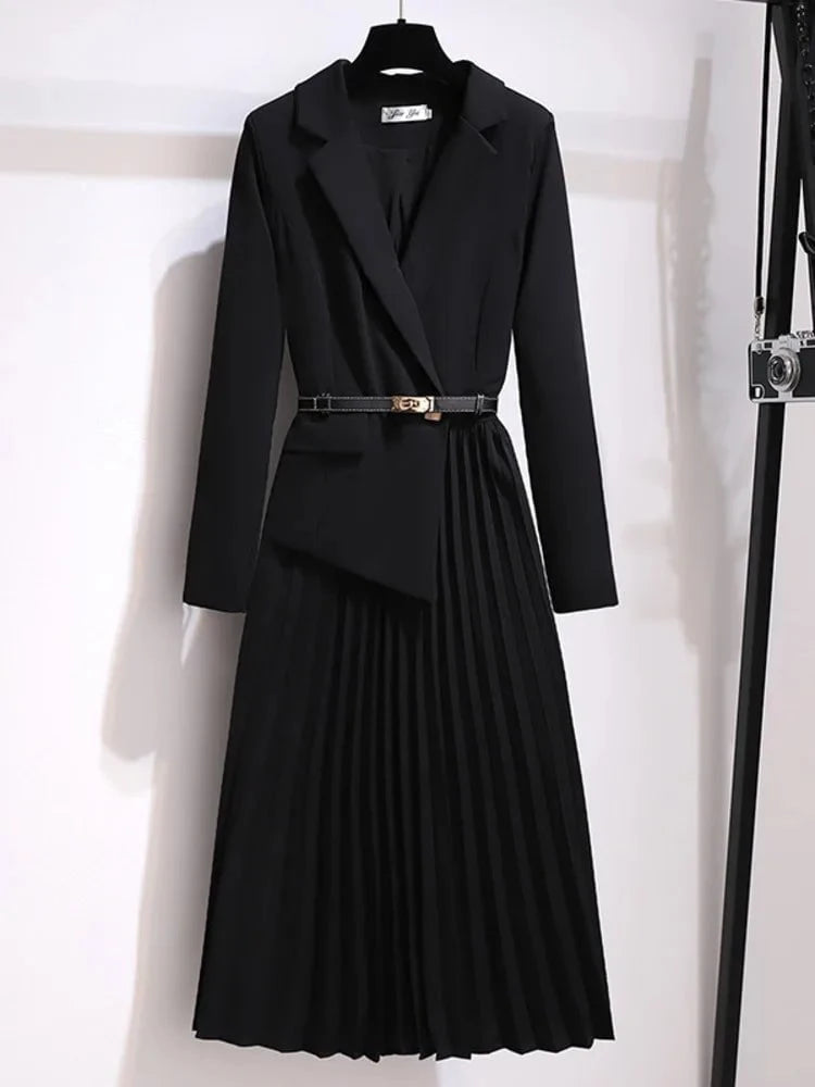 Lavinque Dress Noir / S Robe Blazer Plissée | Élégante | Chic et Structurée