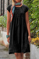 Lavinque Dress Noir / S Robe Bohème en Coton | Légèreté &  Élégance Décontractée | Idéale pour l’Été