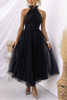 Lavinque Dress Noir / S Robe de Soirée en Tulle | Rose Fuchsia | Élégance et Légèreté