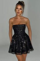 Lavinque Dress Noir / S Robe de Soirée Femme | Bustier & Paillettes | Élégance et Glamour