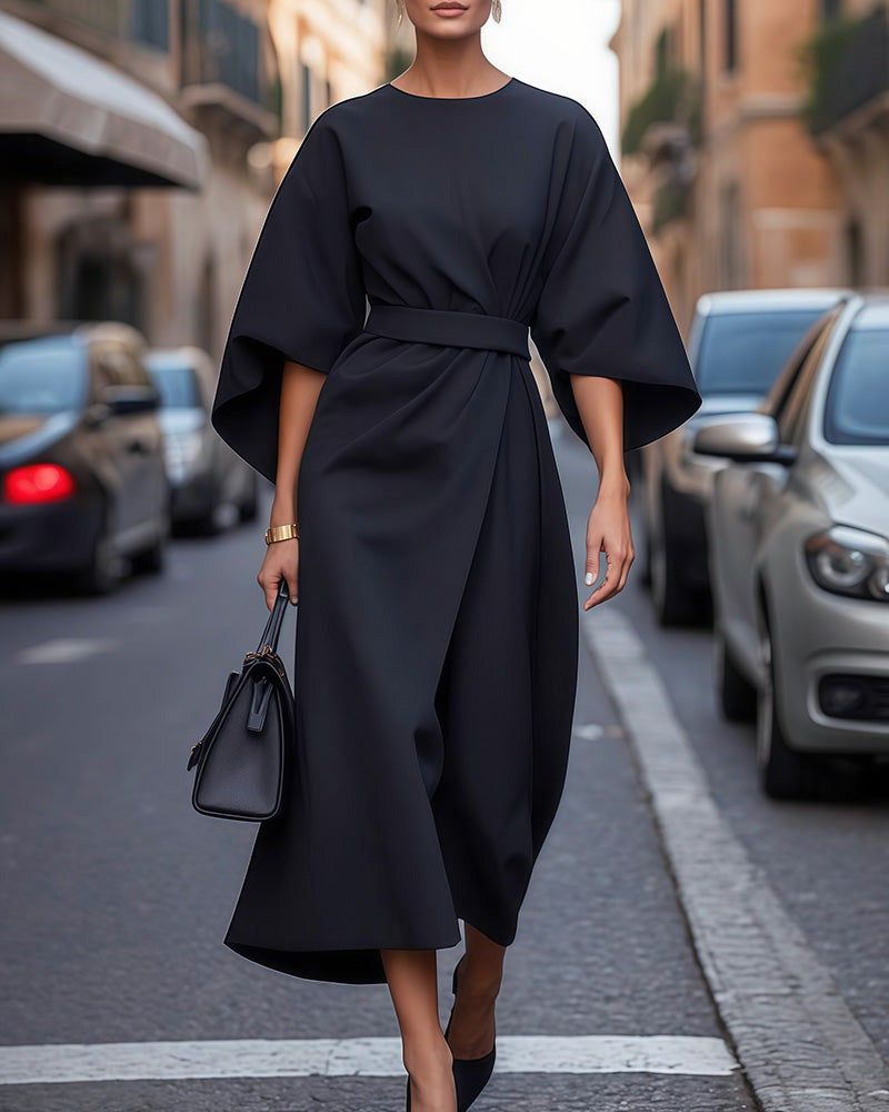 Lavinque Dress Noir / S Robe Élegante | Manches Amples | Style Sophistiqué