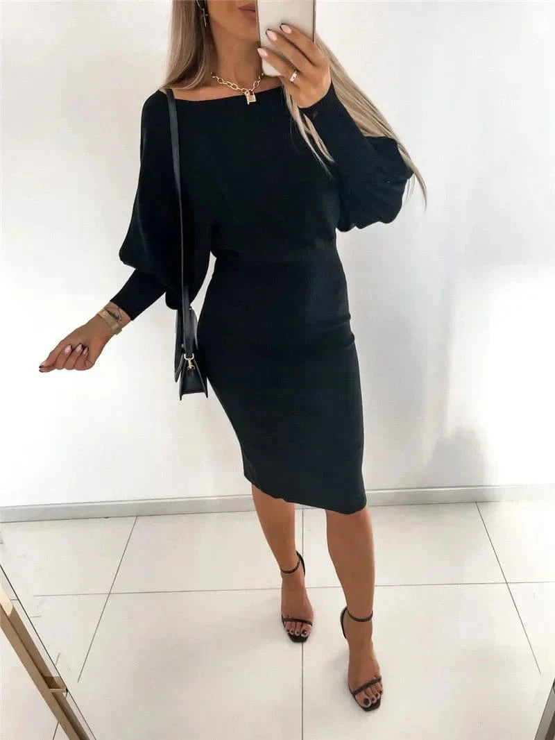 Lavinque Dress Noir / S Robe Femme | Élégance & Confort | Tricot Doux