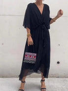 Lavinque Dress Noir / S Robe Longue Bohème | Élégance Flottante | Tissu Léger & Fluide