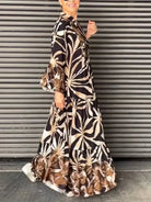 Lavinque Dress Noir / S Robe Longue Bohème | Fluide & Élégante | Imprimé Artistique