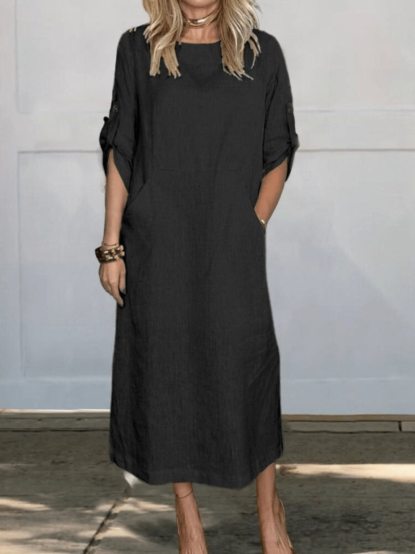 Lavinque Dress Noir / S Robe Longue Décontractée | Bleu | Légère et Élégante