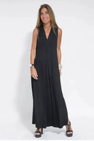 Lavinque Dress Noir / S Robe Longue Fluide | Épaules Dénudées | Décontractée et Élégante