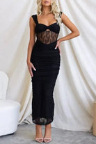 Lavinque Dress Noir / S Robe Midi Sexy | Élégance & Transparence | Coupe Ajustée