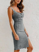 Lavinque Dress Noir / S Robe Moulante Fendue | Séduisante | Ajustée et Moderne