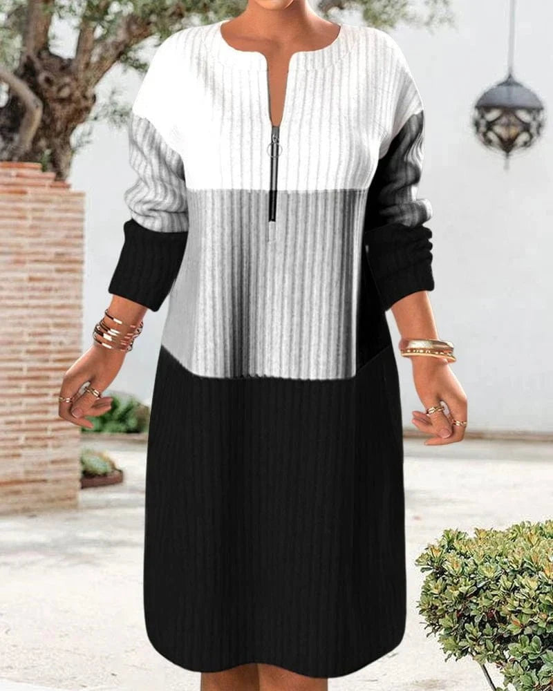 Lavinque Dress Noir / S Robe Pull Hiver | Maille Côtelée | Chaleur et Élégance Décontractée