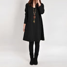 Lavinque Dress Noir / S Robe Trapèze Grise | Manches Longues | Confort et Simplicité Chic