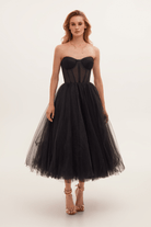 Lavinque Dress Noir / XS Robe Bustier Noire | Tulle | Dramatique et Élégante