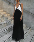 Lavinque Dress Noir / XS Robe Longue Bicolore Bohème | Élégante | Fluide et Tendance