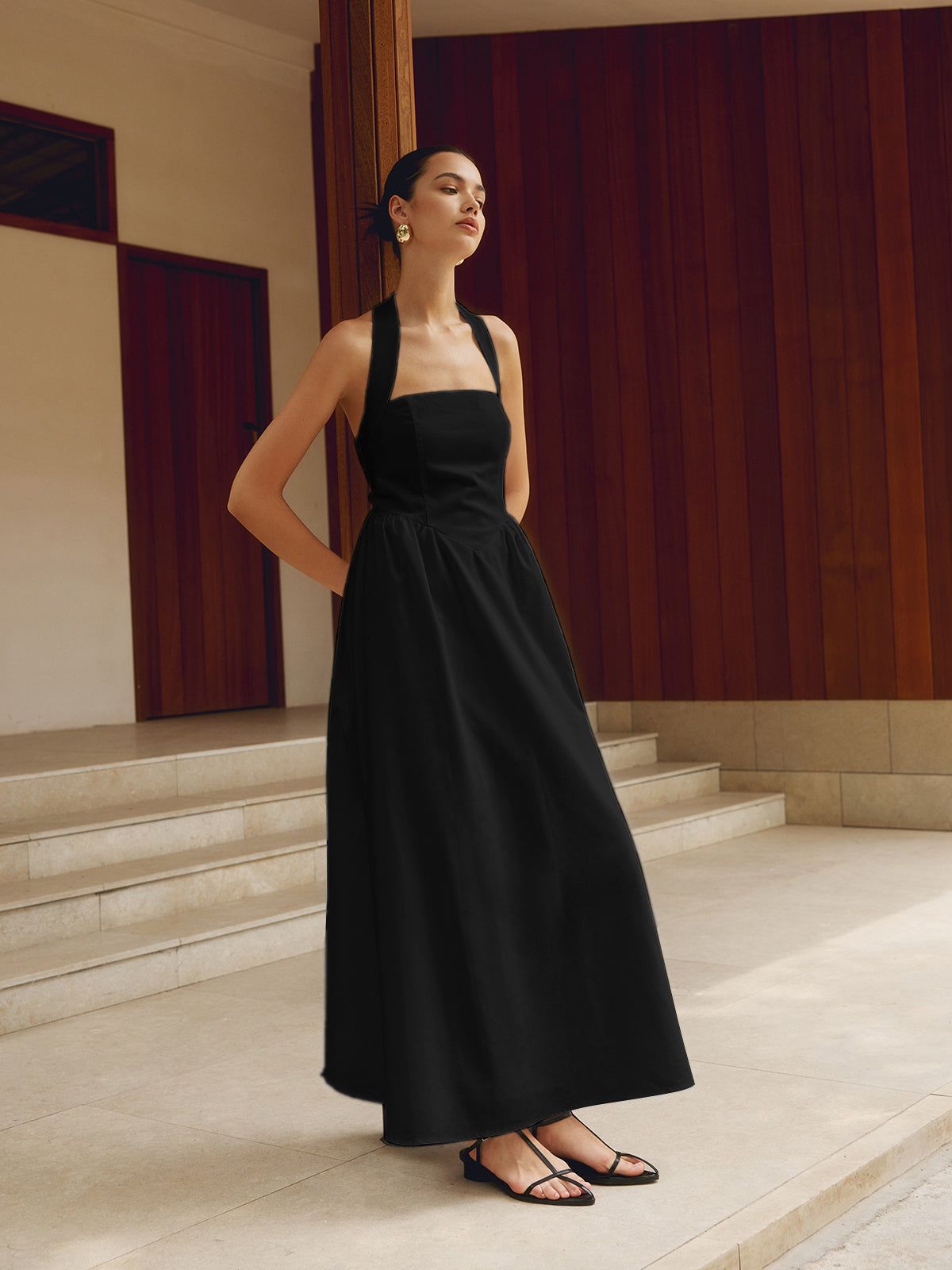 Lavinque Dress Noir / XS Robe Longue Dos Nu | Élégante | Fluide et Sophistiquée