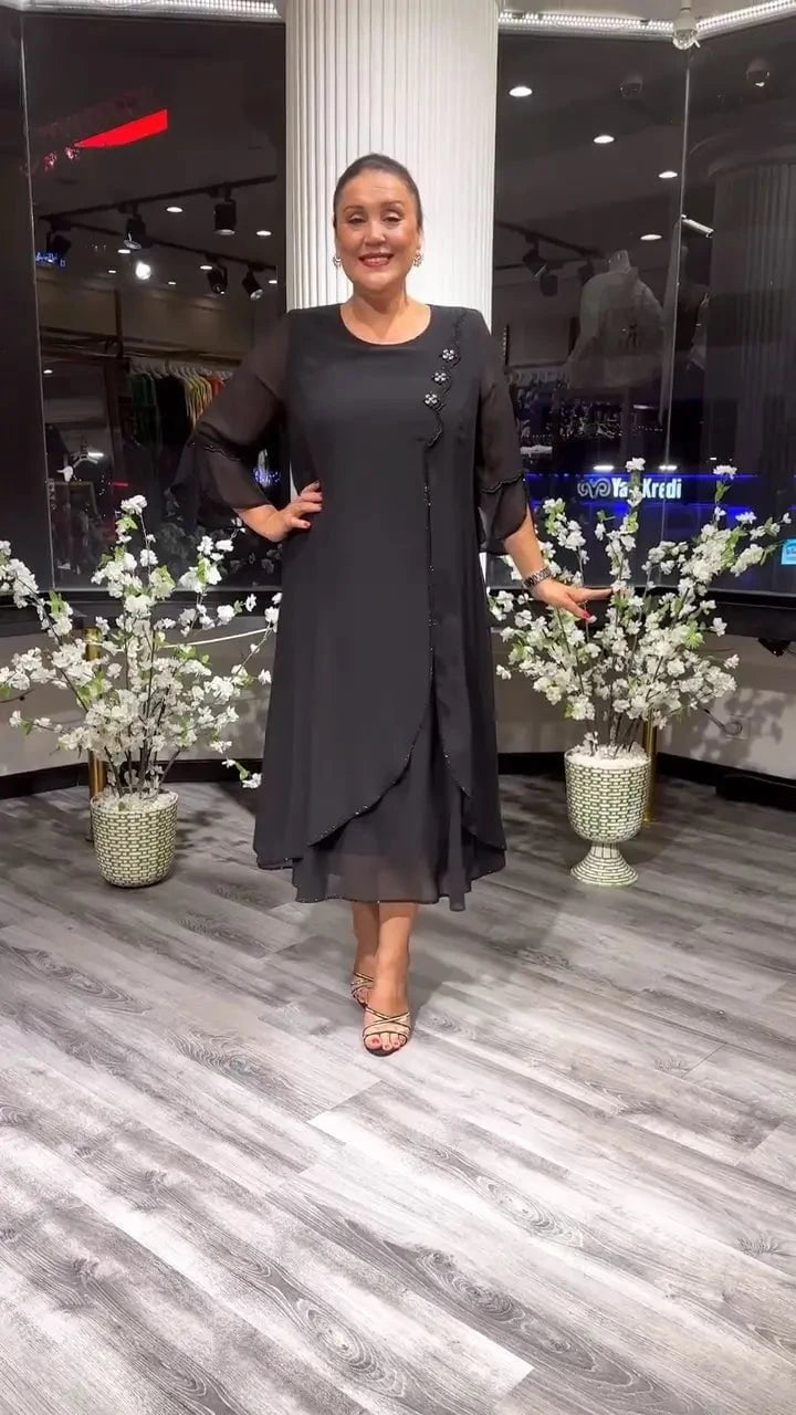 Lavinque Dress Noir / XS Robe Longue Élégante | Fluide & Chic | Parfaite pour Toutes Occasions