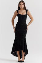 Lavinque Dress Noir / XS Robe Sirène Rose | Fendue Asymétrique | Séduisante et Élancée