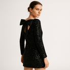 Lavinque Dress Noir / XS Robe Trapèze Écrue | Nœud Noir au Dos | Élégance Minimaliste