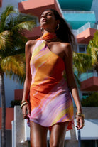 Lavinque Dress Orange / S Robe Courte Dos Nu | Multicolore | Sensuelle et Estivale