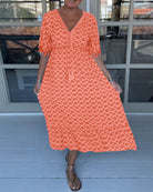 Lavinque Dress Orange / S Robe Décontractée à Motifs | Confortable | Légère et Estivale
