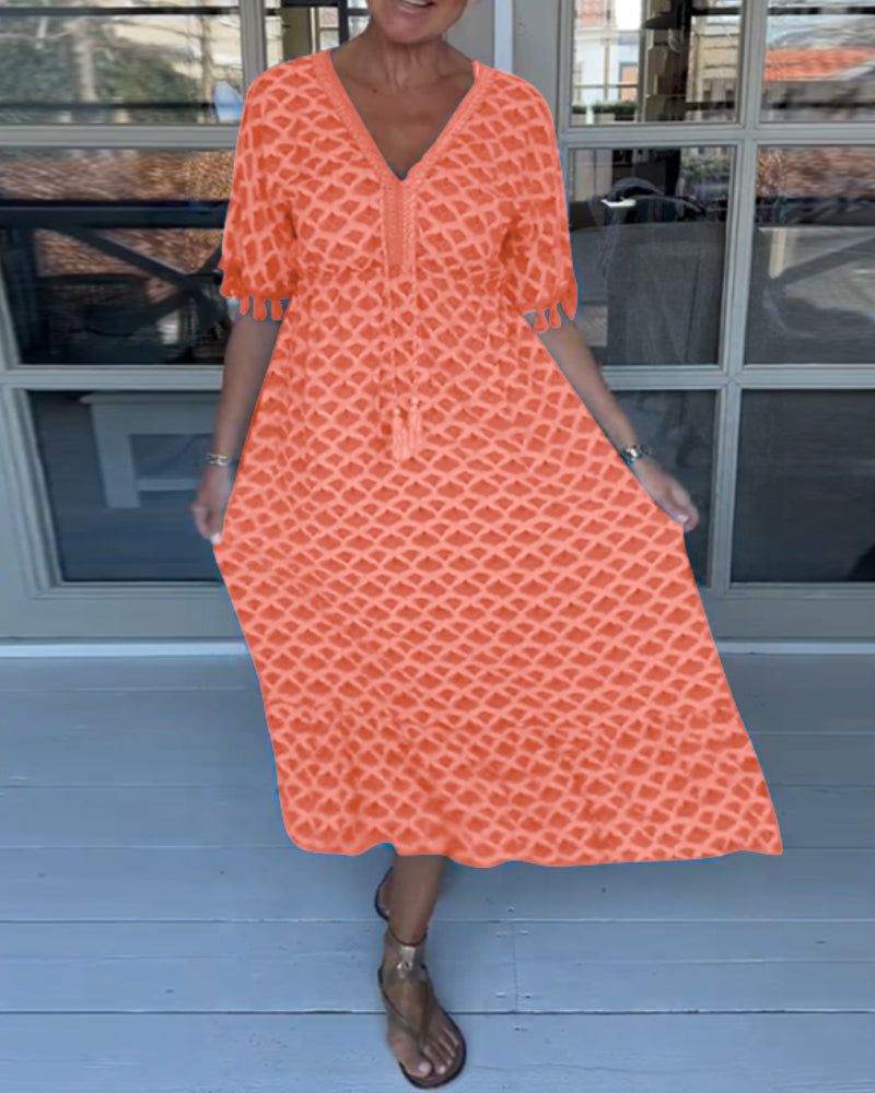 Lavinque Dress Orange / S Robe Décontractée à Motifs | Confortable | Légère et Estivale