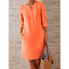Lavinque Dress Orange / S Robe Droite en Lin | Élégante et Confortable | Chic Décontracté