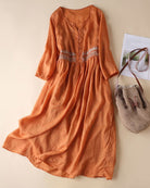 Lavinque Dress Orange / S Robe Longue Bohème | Orange Brûlé | Fluide et Authentique