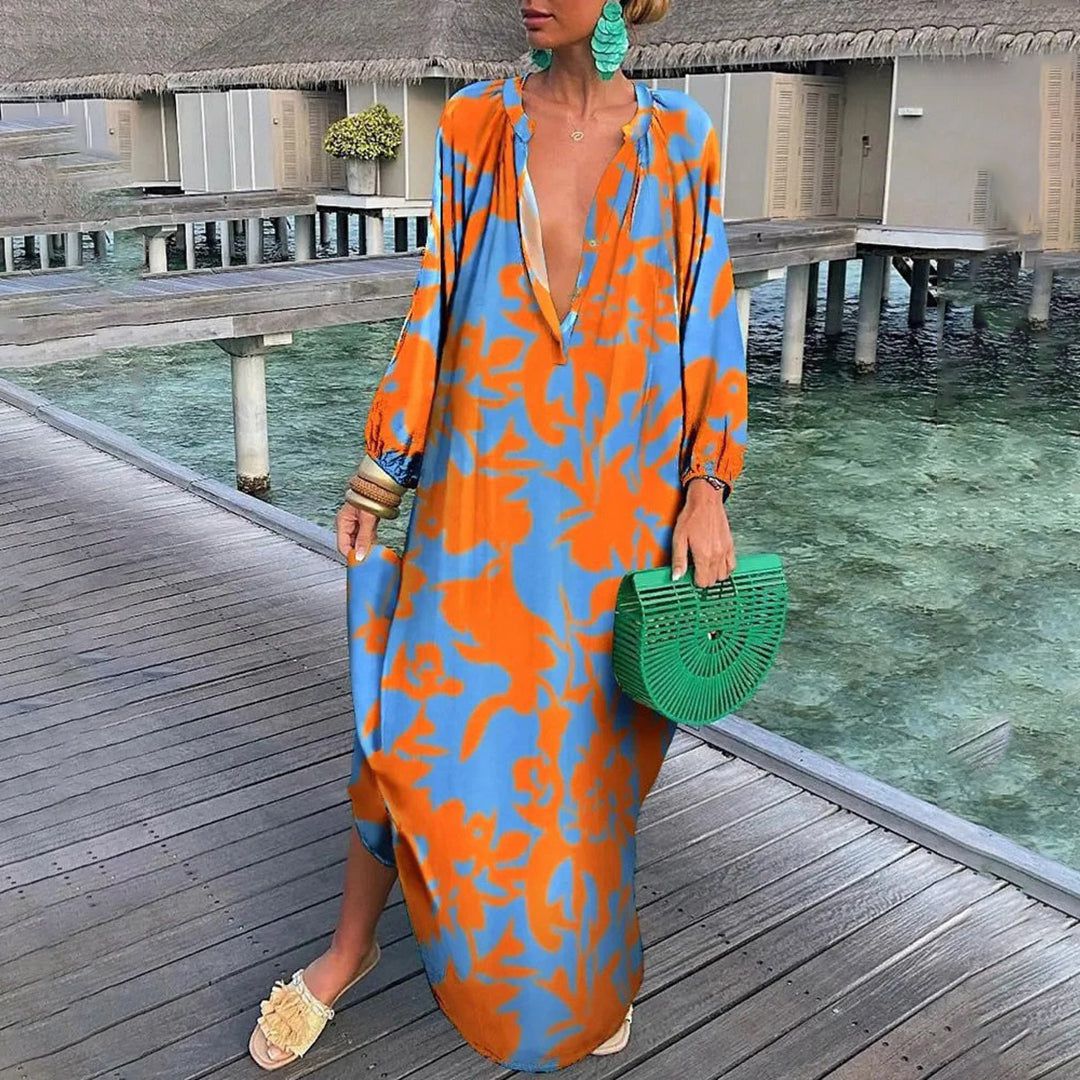 Lavinque Dress Orange / S Robe Longue Caftan | Fluide et Colorée | Élégante et Bohème