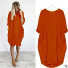 Lavinque Dress Orange / S Robe Oversize à Manches Longues | Confort Élégance Décontractée