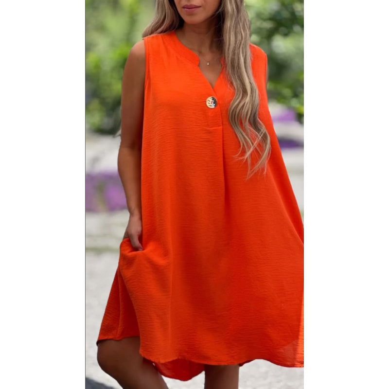 Lavinque Dress Orange / S Robe Trapèze Fluide | Décontractée | Légère et Confortable