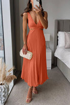 Lavinque Dress Orange / XS Robe Plissée Satinée | Élégante | Jaune Doux et Brillant